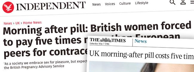 morning after pill prices headlines
