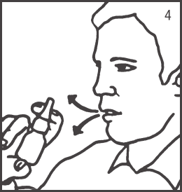 Illustration - how to use nasal spray - step 4