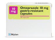 Pack photo of omeprazole 10mg capsules