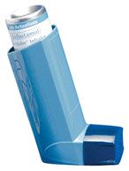 Blue asthma inhaler