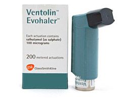 Ventolin inhaler medicine packet