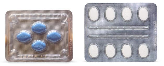 Viagra and sildenafil tablet blister packs