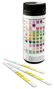 Photo of urine dipstick test kit